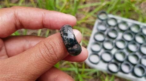 green moss agate ring - YouTube