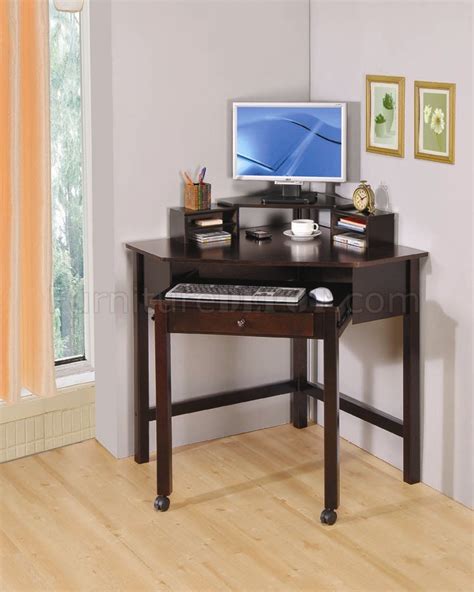 Rich Cherry Finish Modern Home Office Small Corner Desk W