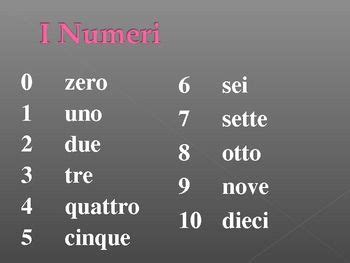 Numeri (Numbers in Italian) PowerPoint | Learn latin, Latin language ...