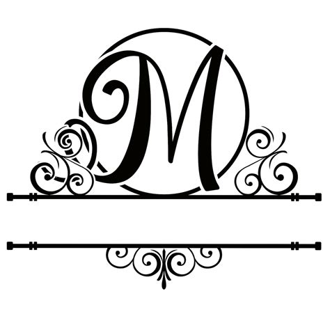 Letter M Split Monogram Digital File Etsy