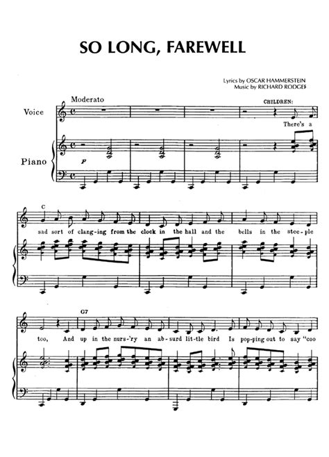 So Long Farewell Piano Sheet Music Easy Sheet Music