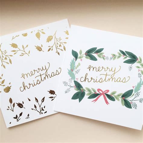 Everyone loves the attention when you take the time and effort to make christmas cards or gifts by hand. hand painted christmas card pack of 10 by sonni & blush paper co. | notonthehighstreet.com