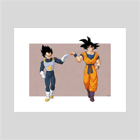 Goku And Vegeta Fist Bump Redux An Art Print By Mcjamie Inprnt