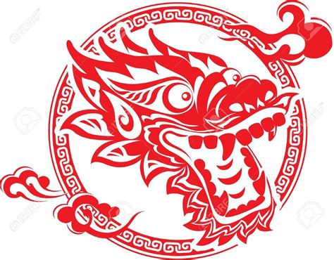 11971805 Red Chinese Dragon Head Art Stock Vector 1300×1017