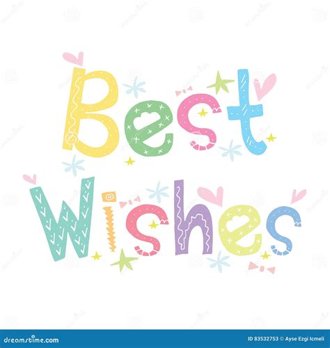 Best Wishes Card Design Cartoon Vector 83532753