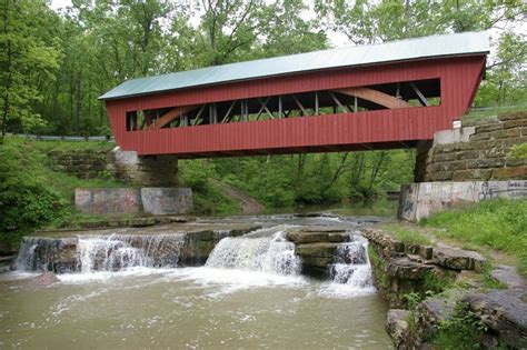 Wood Covered Bridges In Ohio Run Or Helmick Mill Bridge
