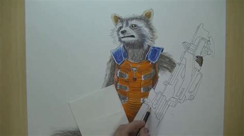 Drawing Rocket Raccoon Speed Drawing By Damián Riestra Youtube