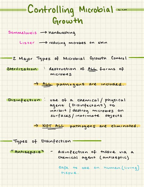 Microbiology 8 Lecture Notes Week 6 Controlling Microbial Sermon