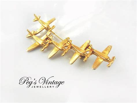 Very Unique Antique Airplane Broochpin Gold Tone Lapel Etsy