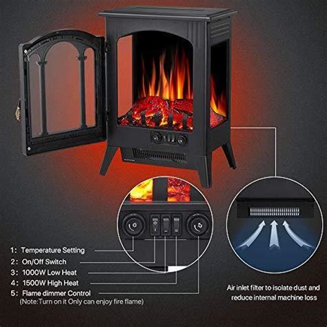 Kismile 3d Infrared Electric Fireplace Stove Freestanding Fireplace H