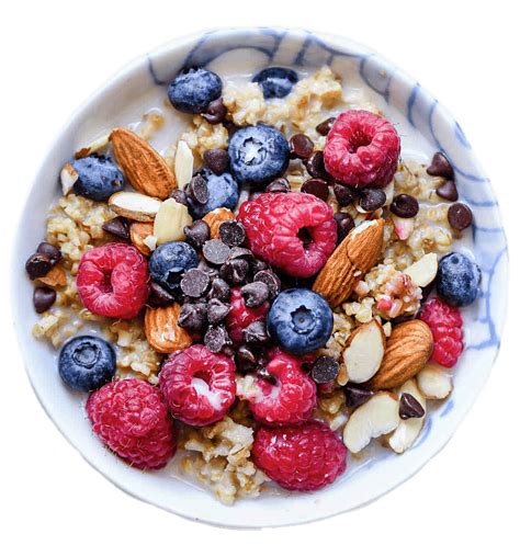 Oatmeal With Berries And Almonds Transparent Png Stickpng