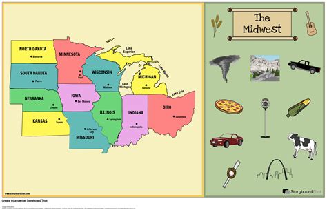 Midwest States And Capitals Storyboard By Lauren