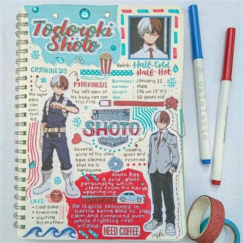 Todoroki Shoto Bullet Journal Themes Anime Book Bullet Journal