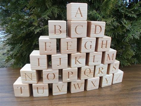 Abc Blocks Wooden English Alphabet Blocks Educational T