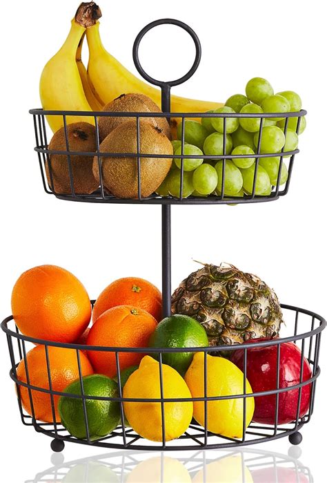 2 Tier Fruit Basket Regal Trunk And Co Wire Fruit Bowl Or Produce