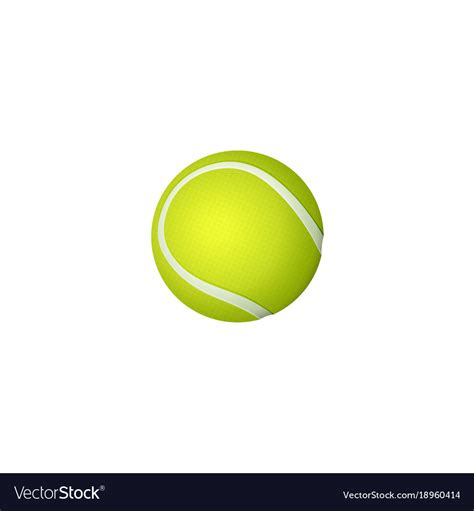 Flat Cartoon Tennis Ball Isolated Royalty Free Vector Image