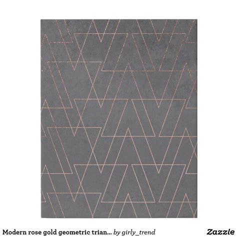 Modern Rose Gold Geometric Triangles Blush Pink Ab Faux Canvas Print