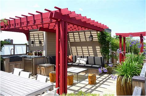 Trellis structures designs and manufactures high quality red cedar arbors, trellises and garden structures such as: Asian Style Pergola No. ASP3 - by Trellis Structures