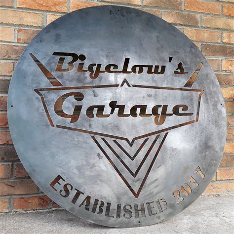 Vintage 1950s Garage Sign Personalized Metal Wall Art Dad Man Cave