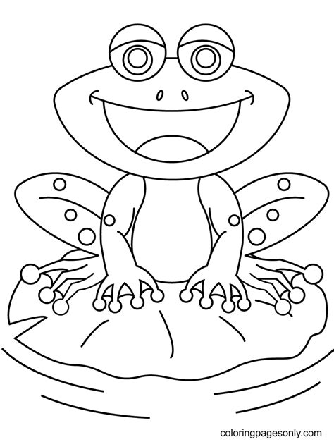 Frog On Lilypad Coloring Page Free Printable Coloring Pages