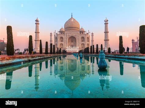 Taj Mahal Famoso Lugar De Interés De La India Agra Fotografía De