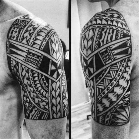 Polynesian Tribal Half Sleeve Tattoo Designs Polynesian Samoan Leg Nextluxury Maori Oberarm