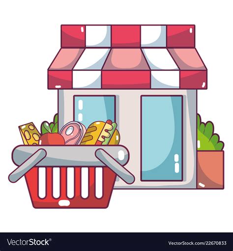 Supermarket Grocery Products Cartoon Royalty Free Vector