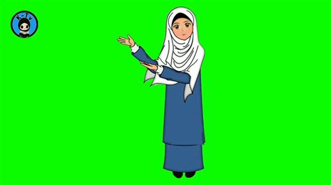 Animasi Bergerak Guru Mengajar Green Screen IMAGESEE