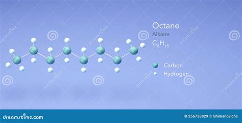Octane Molecular Structures Alkane 3d Model Structural Chemical