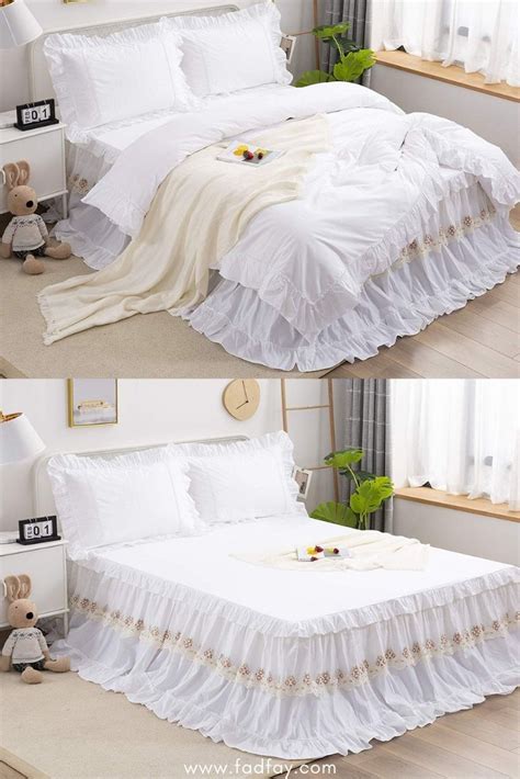 100 Cotton Vintage Retro Korean Princess Bedding Sets 4pcs Boho Chic Lace Ruffle Patchwork Bed