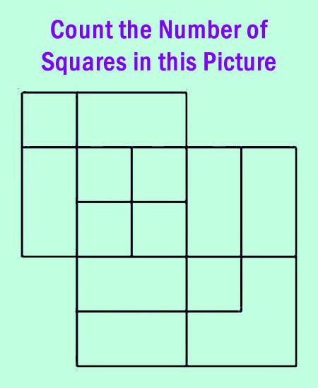 Count The Number Of Squares In This Picture