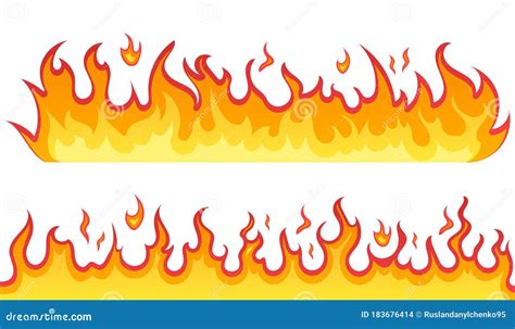 Fire Flames Vector Icons In Cartoon Style On A White Background Flames