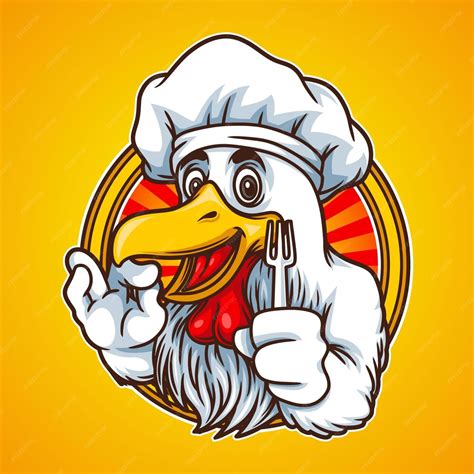 Premium Vector Chicken Chef Mascot Illustration