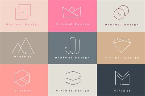free vector minimal logo set geometric logo logo design set minimal logo