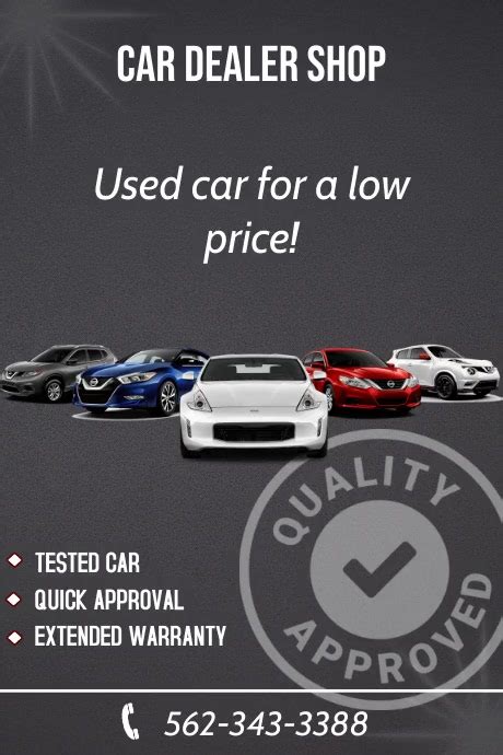 Used Car Dealer Shop Poster Flyer And Template Postermywall