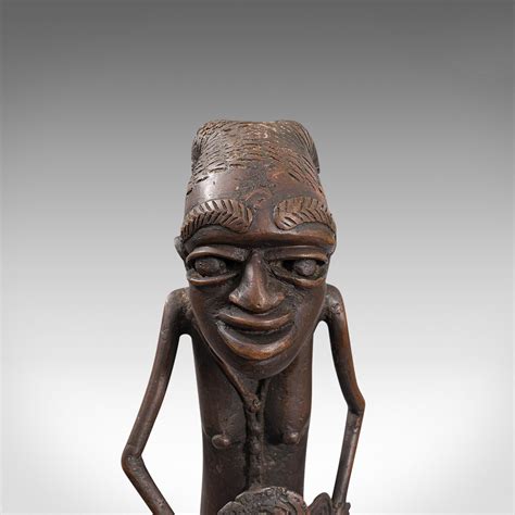 Tall Antique Tribal Figure West African Benin Kingdom Female Statue