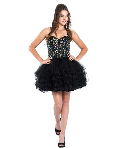 Black Short Puffy Prom Dress