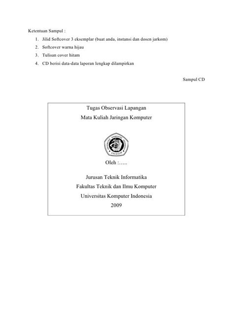 Format Cover Tugas Observasi Lapangan