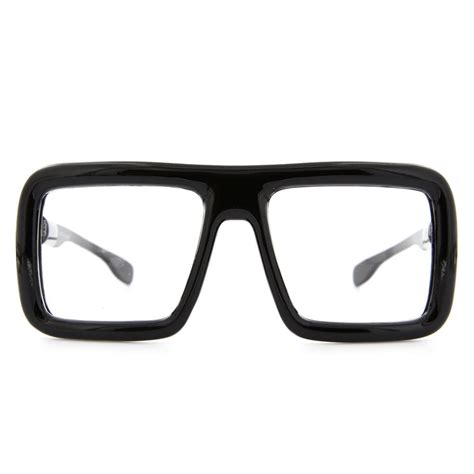 large thick retro nerd bold big oversized square frame clear lens glasses black ebay