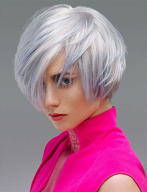 Short hairstyles for gray hair with glasses. Grey hair color asymmetrical bob hairstyles 2019 - Hair Colors