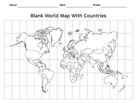 Blank World Map With Equator And Prime Meridian
