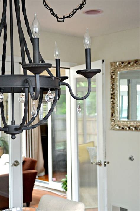 12 rustic chandeliers that will beautifully light up your country home. Inspired Wives: Rustic Iron Chandelier with DIY Crystals | Iron chandeliers, Diy crystals, Home ...