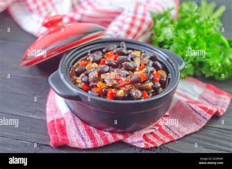 Black Beans With Chili Stock Photo Alamy