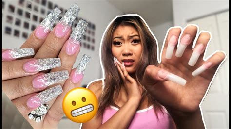 Having your nails done at a salon is definitely a nice indulgence. attempting to do my own acrylic nails at home... - YouTube