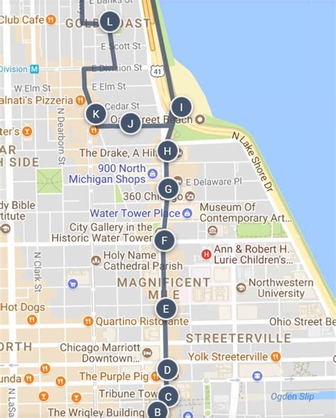 Best Of Chicago Magnificent Mile And Gold Coast Sightseeing Map And