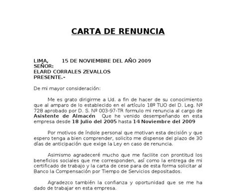 Carta De Renuncia Ejemplo Guatemala Perodua M