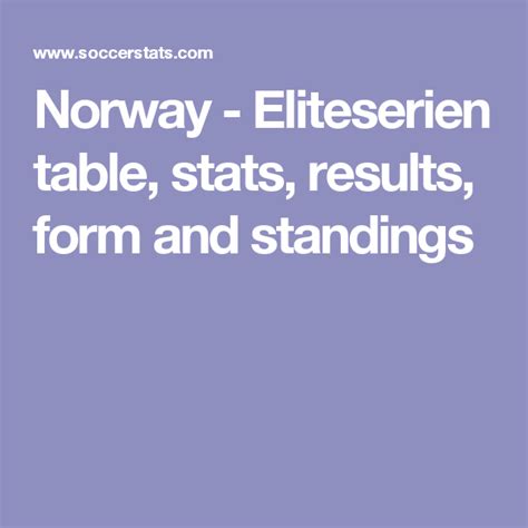 Two additional boxes provide information about. Norway - Eliteserien table, stats, form and results