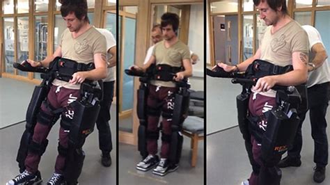 Paralyzed Man Able To Walk Again With The Help Of Robotic Suit Youtube