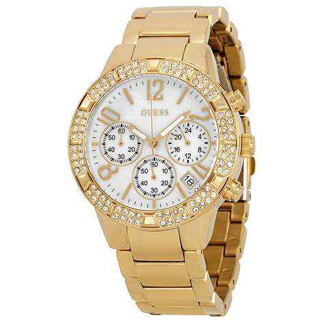Guess women watches reflect the essence of french style which is the result of the marciano brothers being brought up in the south of france. Guess Chronograph Mother of Pearl Dial Gold-tone Ladies ...
