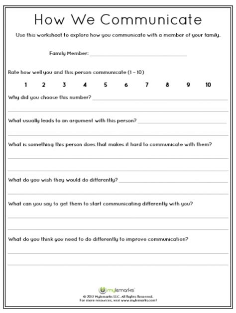 Printable Couples Communication Worksheets
